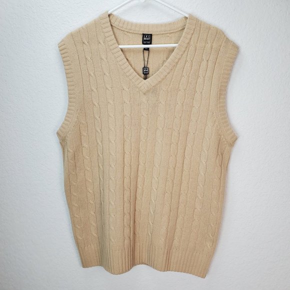 v neck cable knit sweater vest